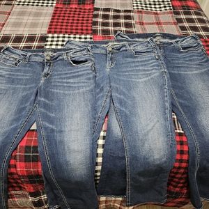 Silver Jeans 3 pairs Elyse Straight Legged